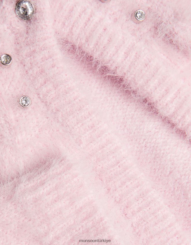 Monsoon kız kabarık taşlı yaka bolero hırka JH86BT1692 Giyim pembe