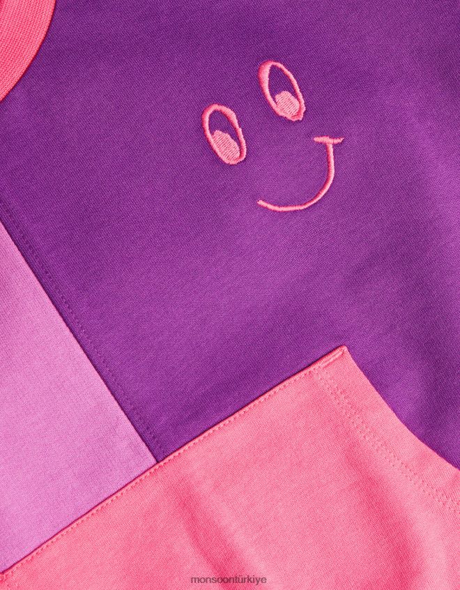 Monsoon çocuklar blok renkli eşofman üstü JH86BT1644 Giyim pembe