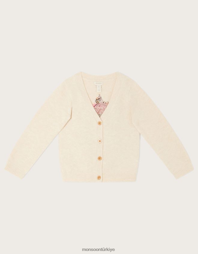 Monsoon çocuklar kakmacılık at v yaka hırka JH86BT1996 Giyim deve (yulaf ezmesi)