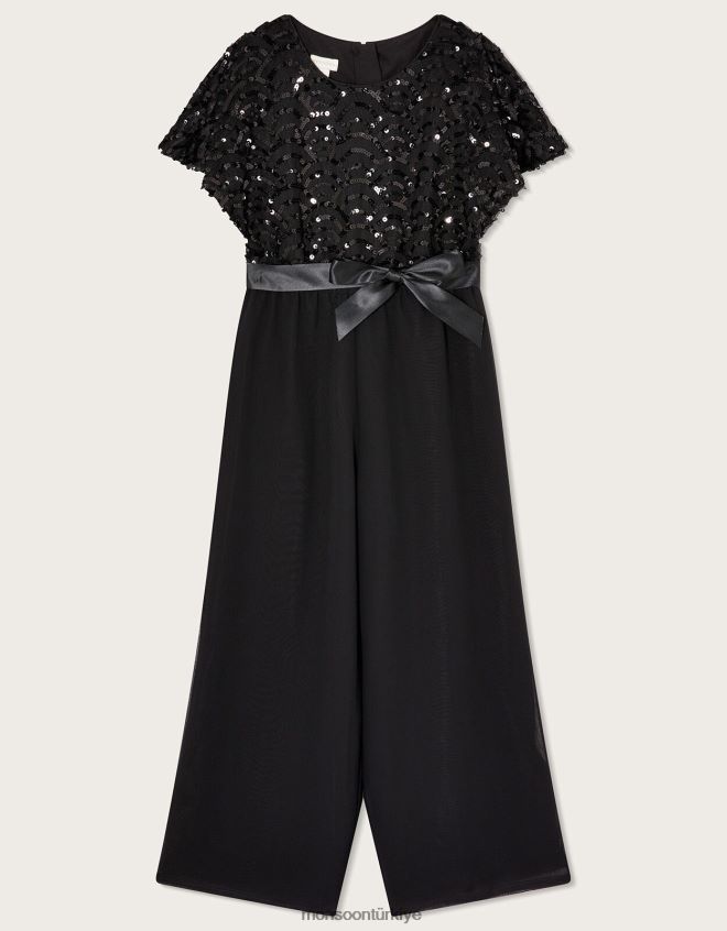 Monsoon kız deco pelerin kollu tulum JH86BT1669 Giyim siyah