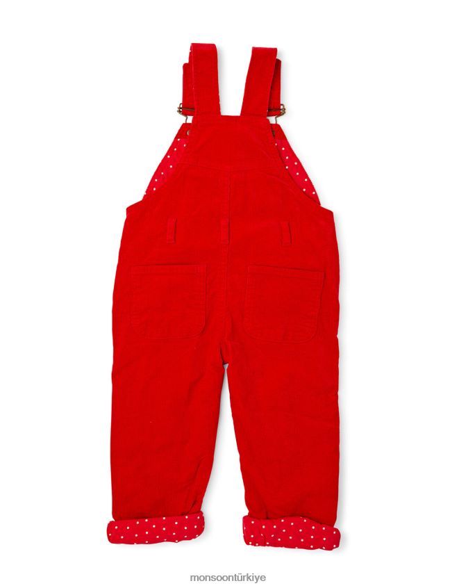 Monsoon çocuklar noktalı kaba tulum kadife tulum JH86BT1843 Giyim kırmızı