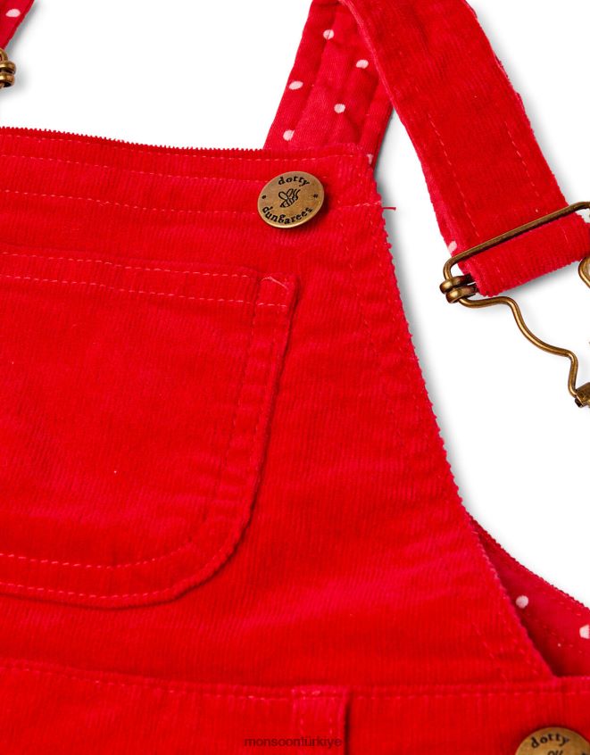 Monsoon çocuklar noktalı kaba tulum kadife tulum JH86BT1843 Giyim kırmızı