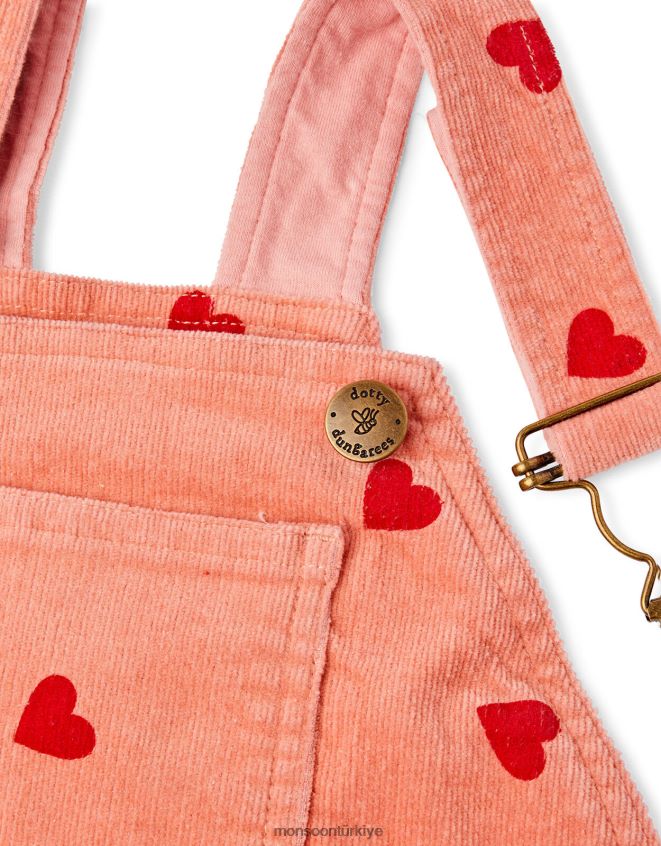 Monsoon çocuklar noktalı tulum kalp baskılı tulum JH86BT1780 Giyim pembe