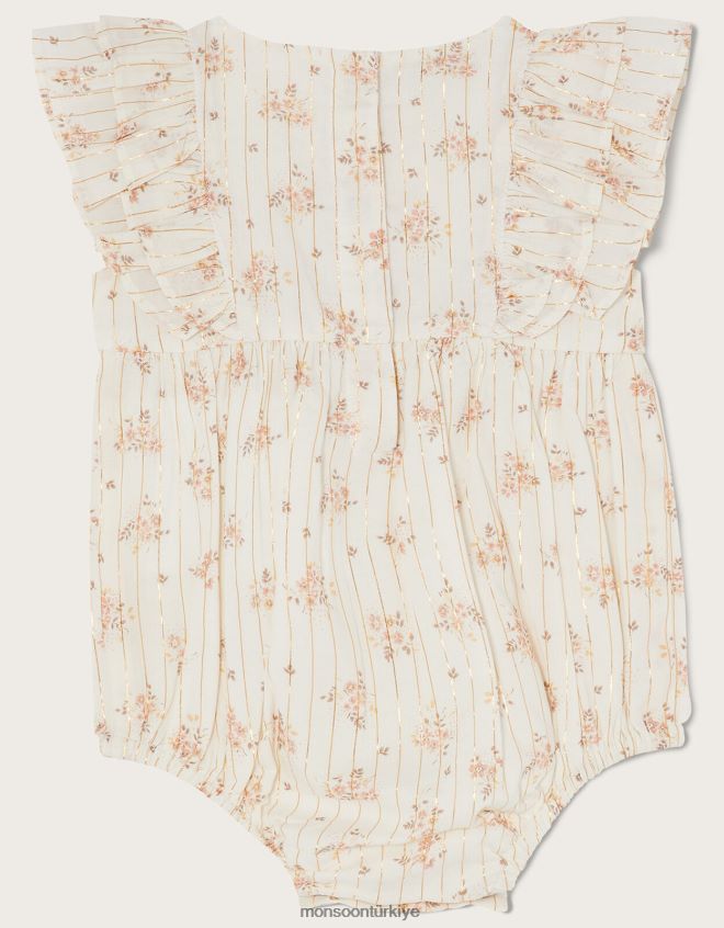 Monsoon çocuklar yeni doğan küçük ışıltılı fırfırlı tulum JH86BT2115 Giyim altın