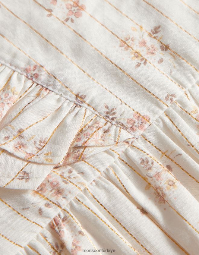 Monsoon çocuklar yeni doğan küçük ışıltılı fırfırlı tulum JH86BT2115 Giyim altın