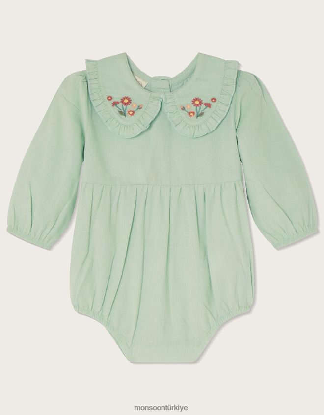 Monsoon çocuklar yenidoğan kordon romper JH86BT2168 Giyim yeşil
