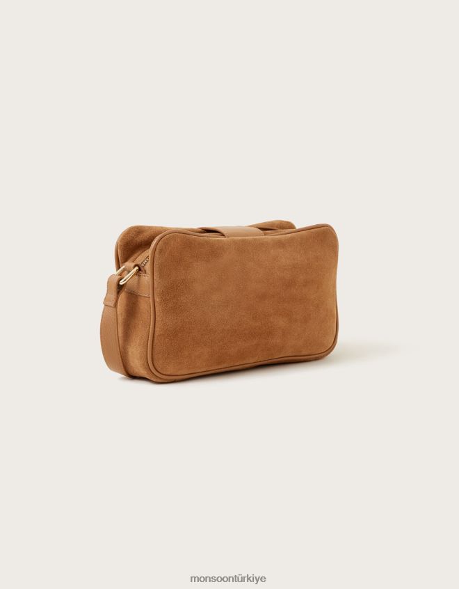 Monsoon kadınlar 70\'li yılların deri kapitone çapraz çanta JH86BT1352 aksesuar şık