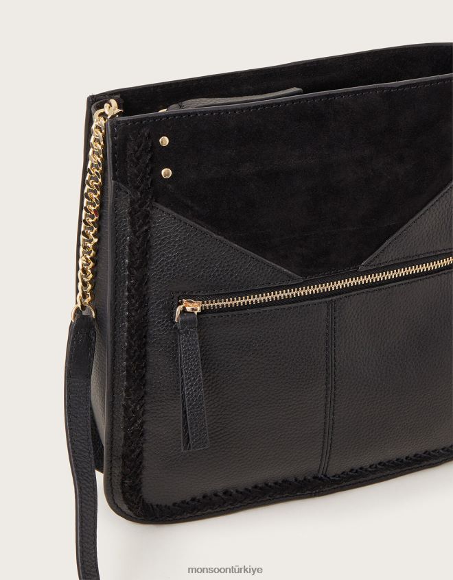 Monsoon kadınlar büyük deri çapraz çanta JH86BT1397 aksesuar zarif
