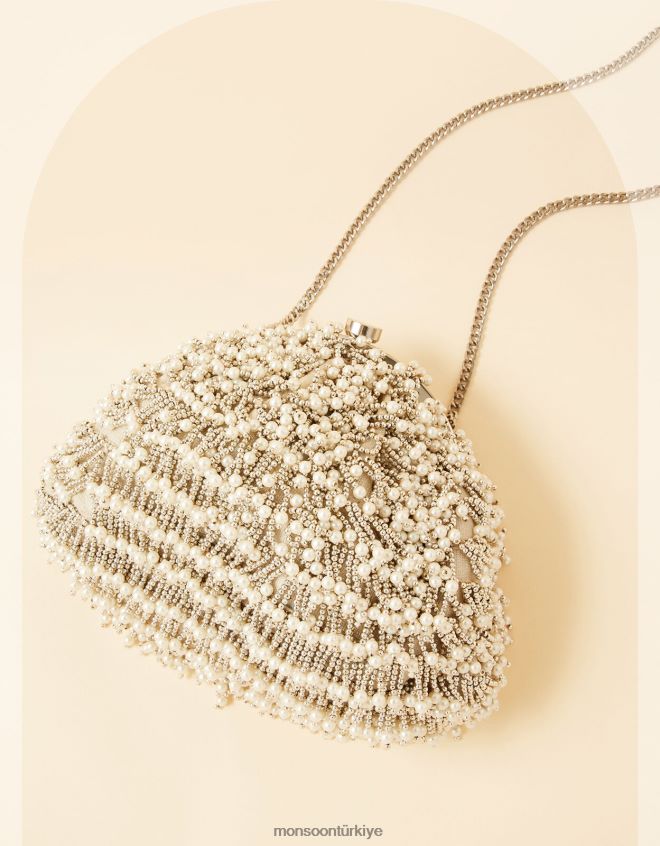 Monsoon kadınlar boncuklu gelin el çantası JH86BT1439 aksesuar zarif