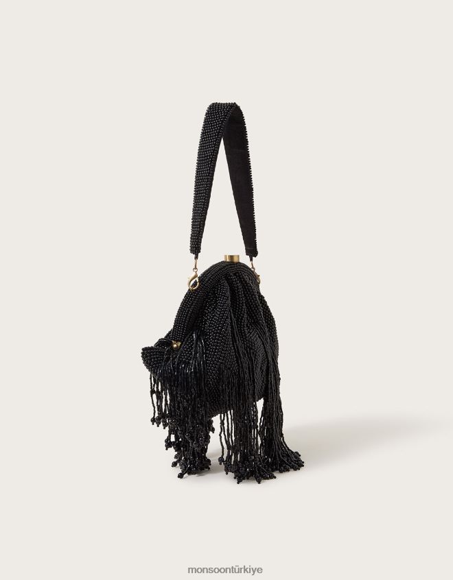Monsoon kadınlar boncuklu püskül çanta JH86BT1223 aksesuar moda