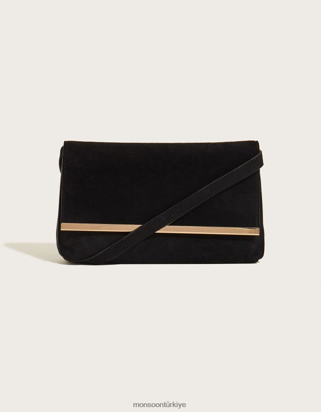 Monsoon kadınlar deri altın külçe çapraz çanta JH86BT1409 aksesuar şık