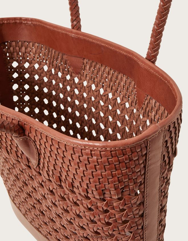 Monsoon kadınlar dokuma deri tote çanta JH86BT1458 aksesuar moda