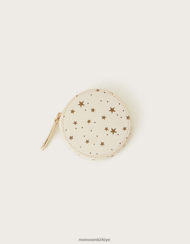 Monsoon kadınlar folyo yıldız deri yuvarlak çanta JH86BT1305 aksesuar moda
