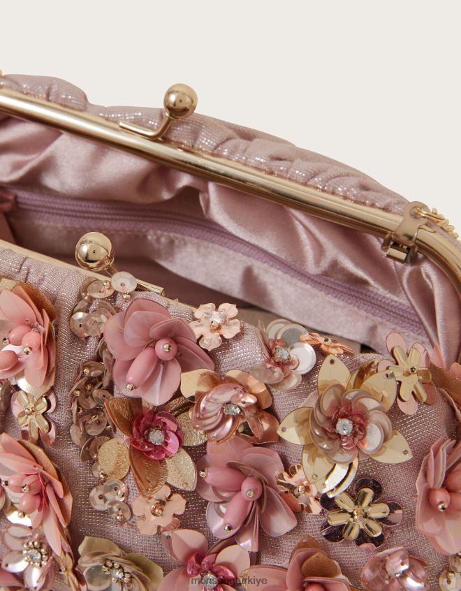 Monsoon kadınlar çiçekli boncuklu kese el çantası JH86BT1187 aksesuar moda
