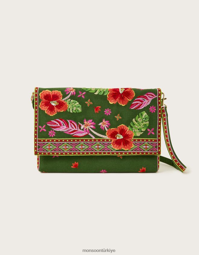 Monsoon kadınlar işlemeli çapraz çanta JH86BT1231 aksesuar moda