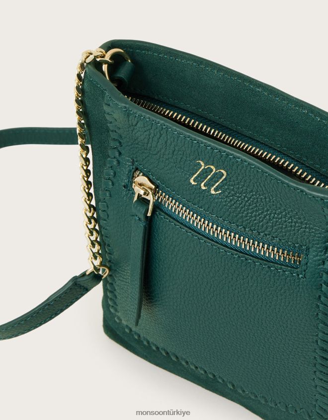 Monsoon kadınlar küçük deri çapraz çanta JH86BT1307 aksesuar zarif