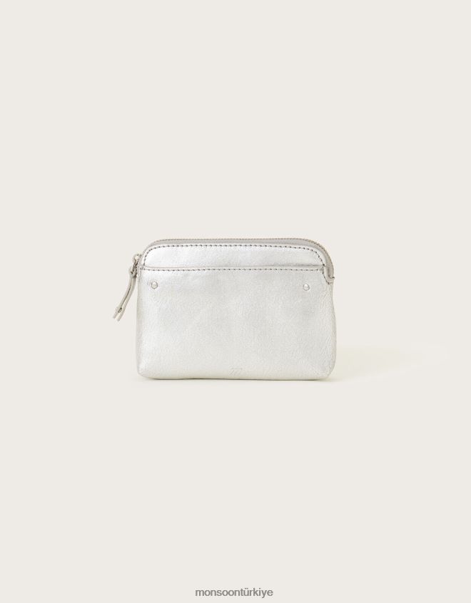 Monsoon kadınlar küçük deri metalik kese JH86BT1303 aksesuar moda