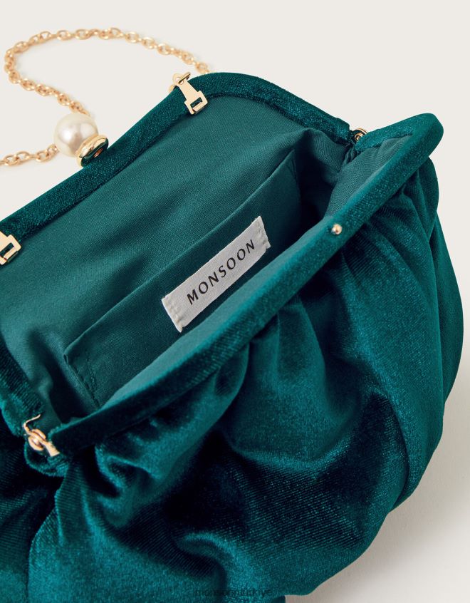 Monsoon kadınlar kadife inci kese çanta JH86BT1188 aksesuar sıcak