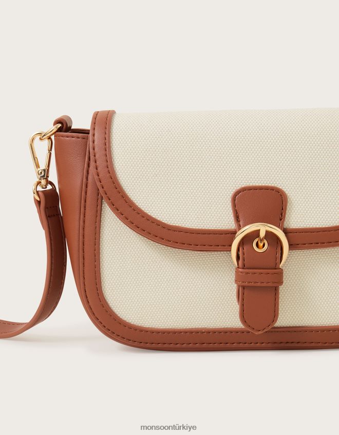 Monsoon kadınlar kanvas çapraz vücut çanta JH86BT1191 aksesuar zarif