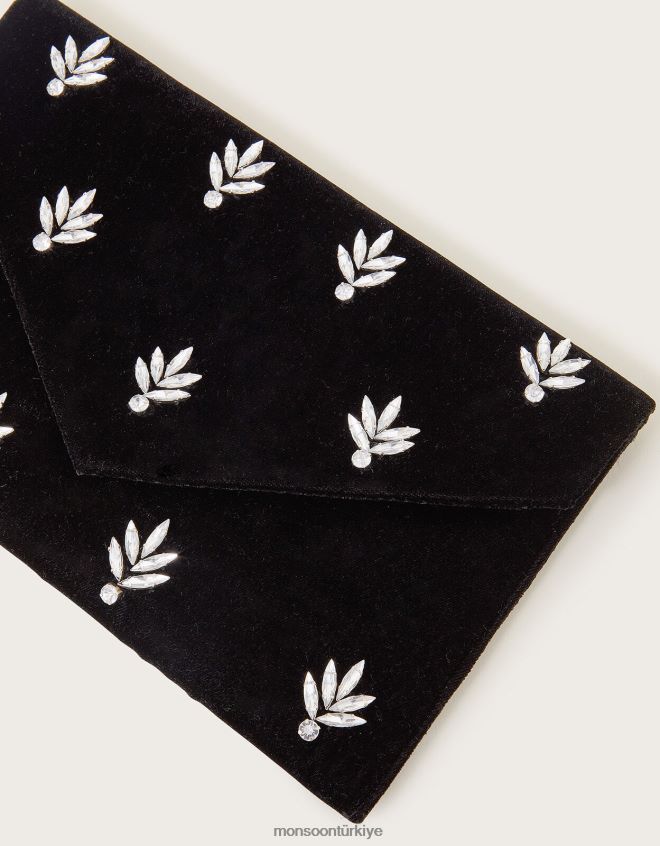 Monsoon kadınlar kristal kadife el çantası JH86BT1224 aksesuar şık