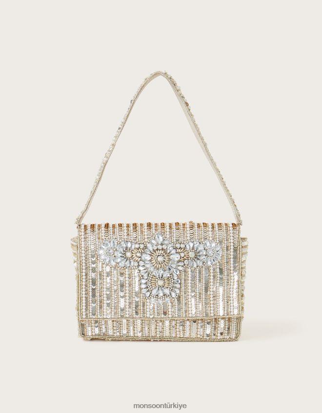 Monsoon kadınlar kristal süslemeli omuz çantası JH86BT1235 aksesuar moda