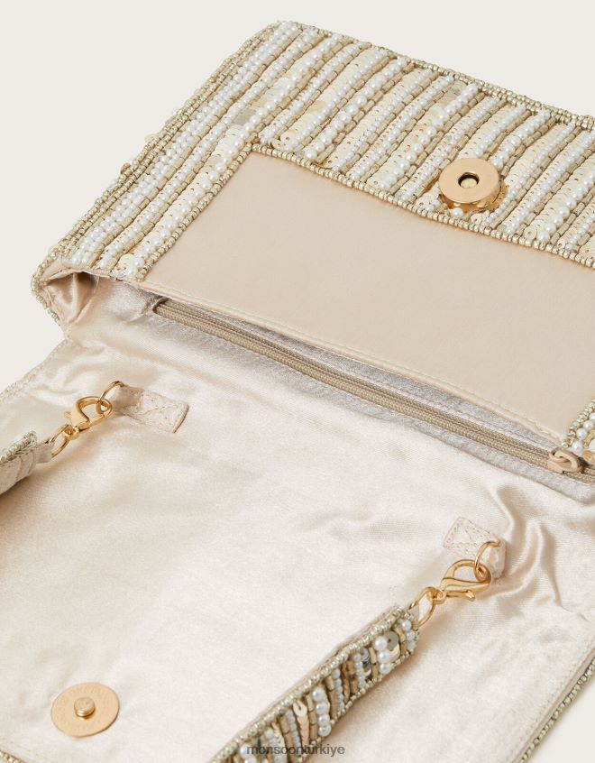 Monsoon kadınlar kristal süslemeli omuz çantası JH86BT1235 aksesuar moda