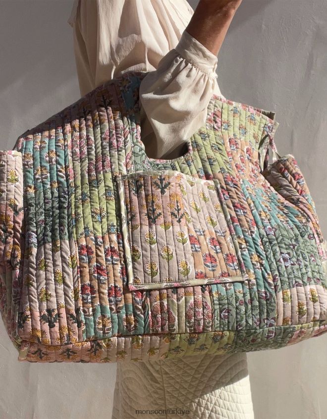 Monsoon kadınlar maison m patchwork çantası JH86BT1210 aksesuar pembe