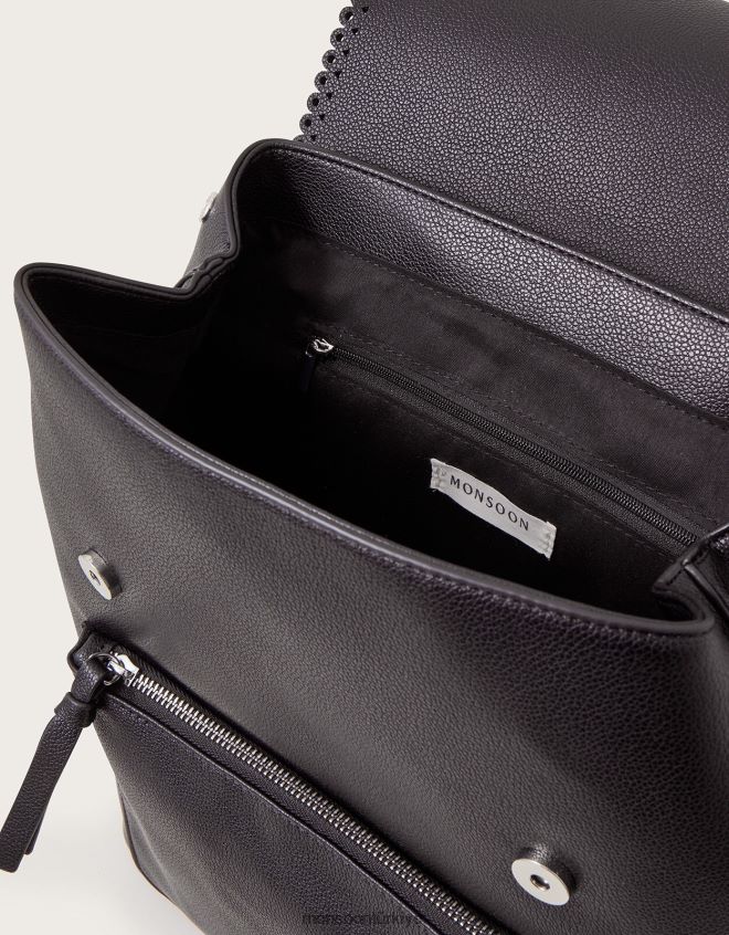 Monsoon kadınlar püskül sırt çantası JH86BT1217 aksesuar siyah