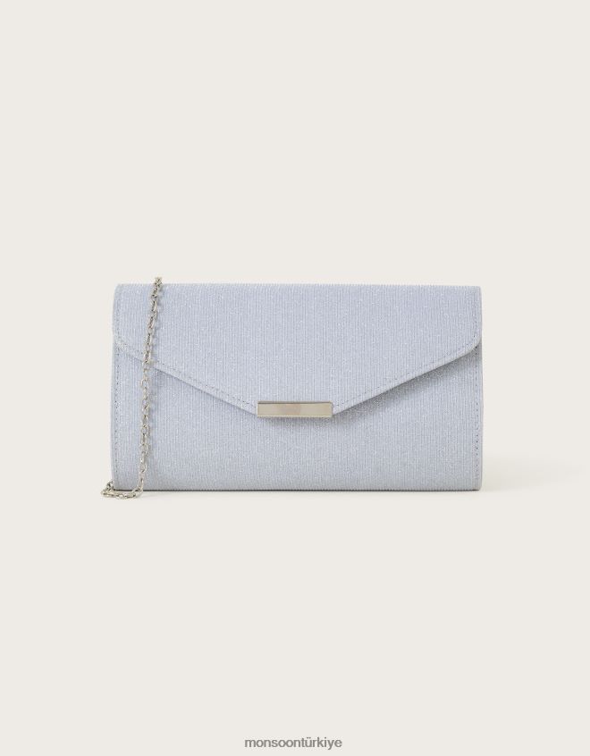 Monsoon kadınlar parıltılı fırsat debriyaj çantası JH86BT1306 aksesuar gümüş