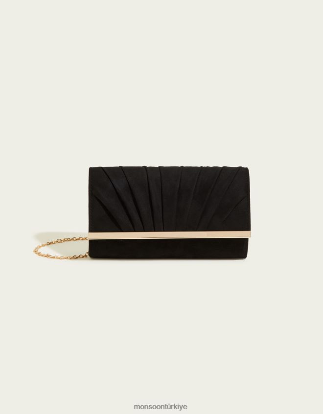 Monsoon kadınlar pilili fırsat debriyaj çantası JH86BT1420 aksesuar zarif