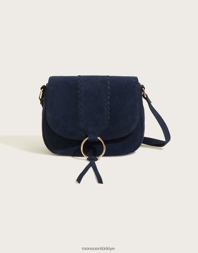 Monsoon kadınlar süet eyer çemberli çapraz çanta JH86BT1424 aksesuar sıcak