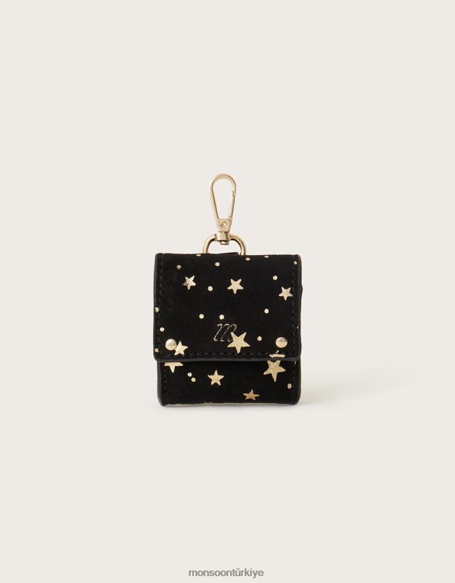 Monsoon kadınlar süet yıldız folyo baskılı kulak podu kılıfı JH86BT1313 aksesuar şık