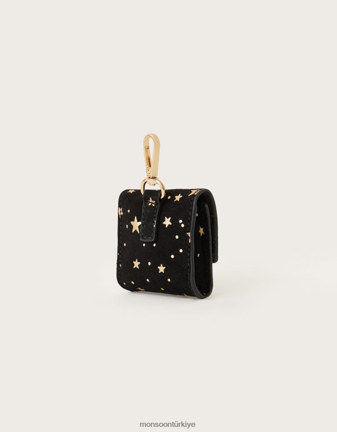 Monsoon kadınlar süet yıldız folyo baskılı kulak podu kılıfı JH86BT1313 aksesuar şık