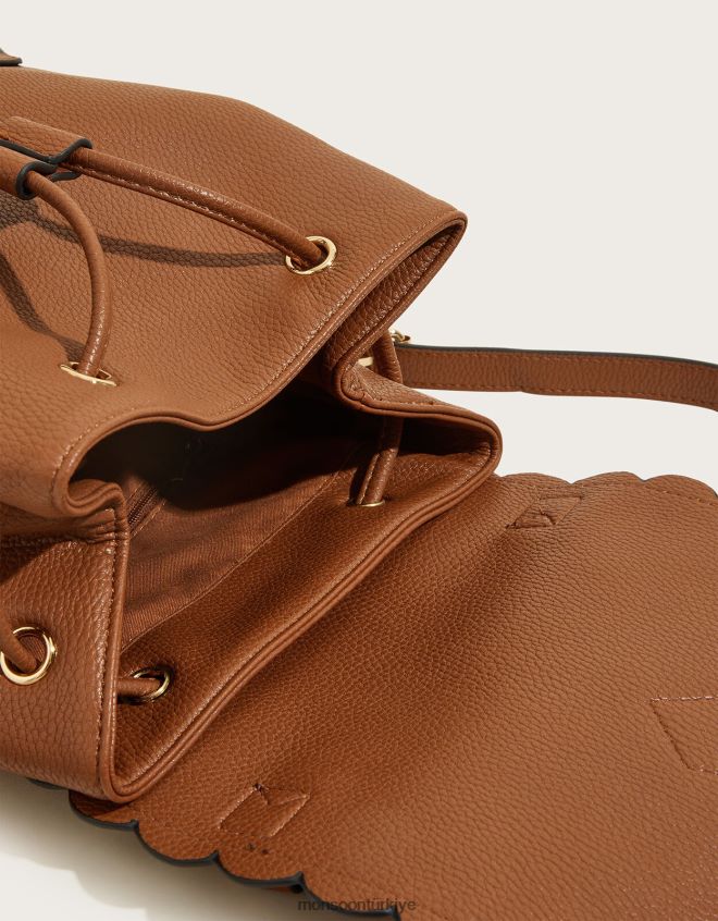 Monsoon kadınlar tarak sırt çantası JH86BT1410 aksesuar bronzluk