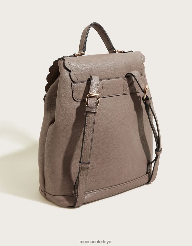 Monsoon kadınlar tarak sırt çantası JH86BT1425 aksesuar gri