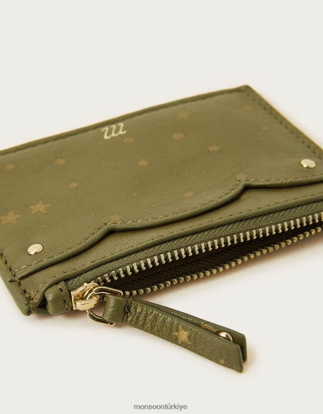 Monsoon kadınlar yıldız taraklı deri kartlık JH86BT1367 aksesuar sıcak