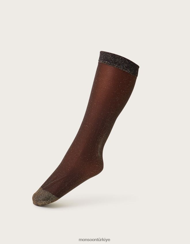 Monsoon kadınlar üçlü pop çorap seti JH86BT1266 aksesuar altın