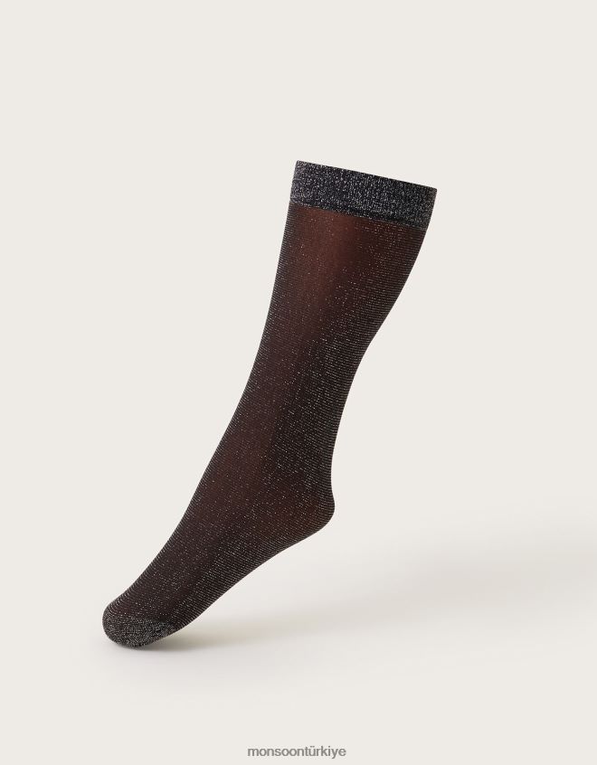 Monsoon kadınlar üçlü pop çorap seti JH86BT1267 aksesuar gümüş