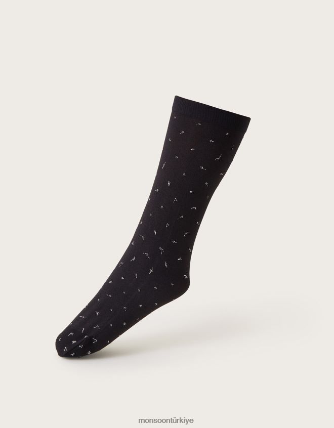 Monsoon kadınlar üçlü pop çorap seti JH86BT1267 aksesuar gümüş