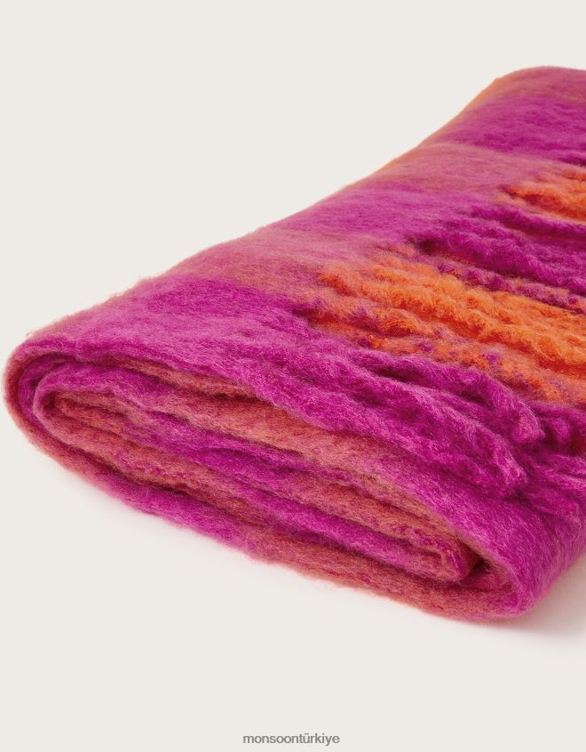 Monsoon kadınlar battaniye eşarpını kontrol et JH86BT1195 aksesuar sıcak