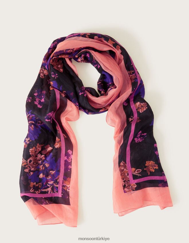 Monsoon kadınlar kiera bordür ipek eşarp JH86BT1246 aksesuar sıcak