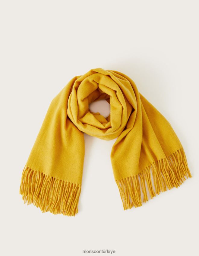 Monsoon kadınlar orta ağırlıkta eşarp JH86BT1330 aksesuar sarı