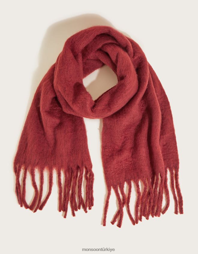 Monsoon kadınlar püskül süslemeli battaniye eşarp JH86BT1416 aksesuar sıcak