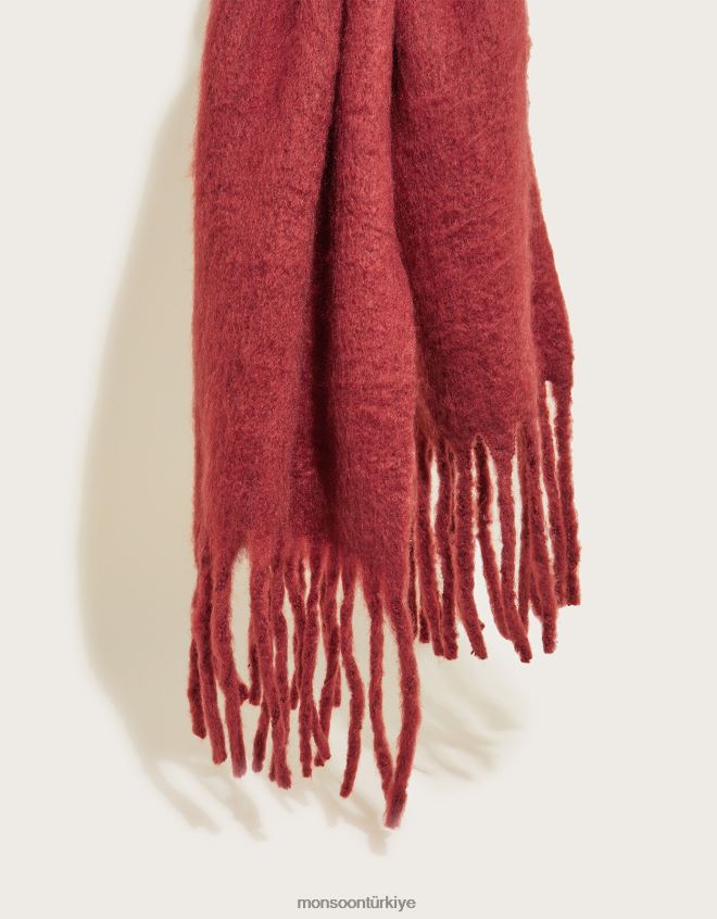 Monsoon kadınlar püskül süslemeli battaniye eşarp JH86BT1416 aksesuar sıcak