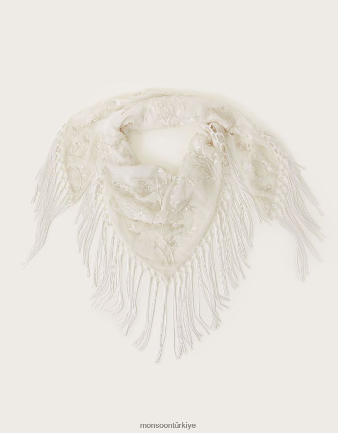 Monsoon kadınlar süslenmiş gelin püskülü örtbas JH86BT1201 aksesuar şık