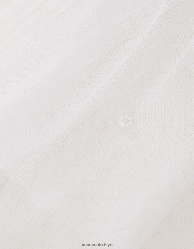 Monsoon kadınlar inci çiçeği ile süslenmiş peçe JH86BT1296 aksesuar şık