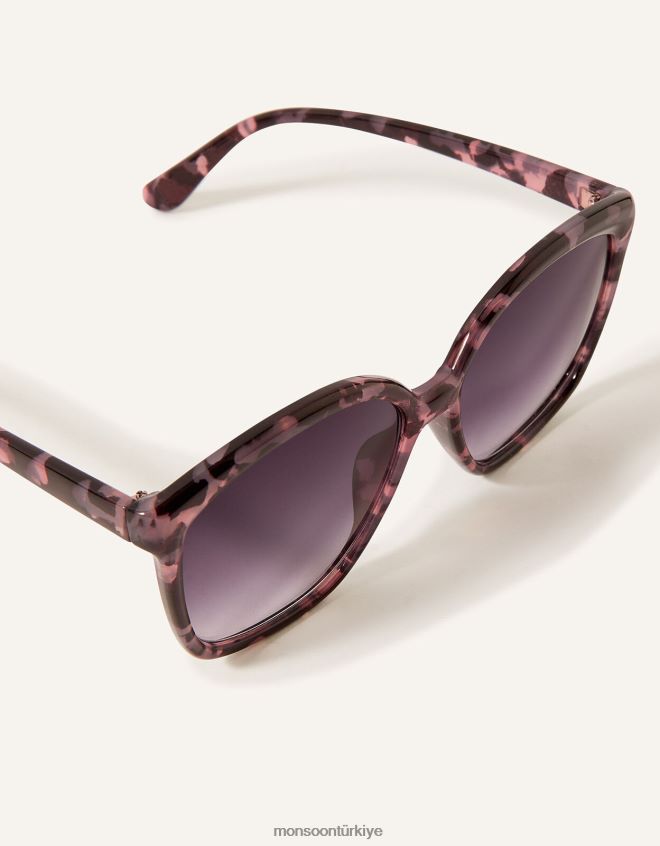 Monsoon kadınlar büyük tiki kaplumbağa kabuğu güneş gözlüğü JH86BT1423 aksesuar şık