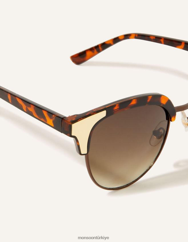 Monsoon kadınlar clubmaster güneş gözlüğü kahverengi JH86BT2782 aksesuar kahverengi
