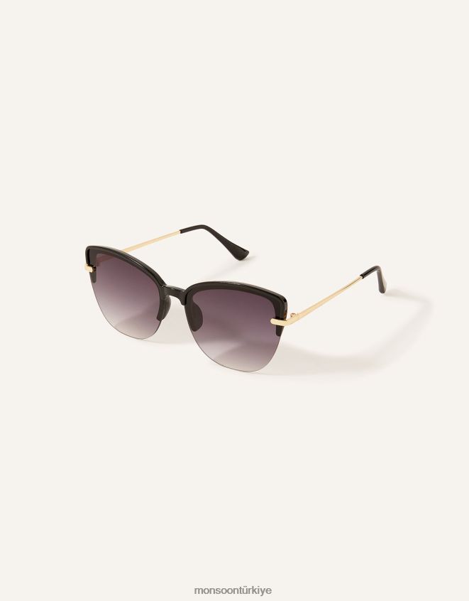 Monsoon kadınlar çerçevesiz metal kaplama cateye güneş gözlüğü JH86BT1428 aksesuar şık