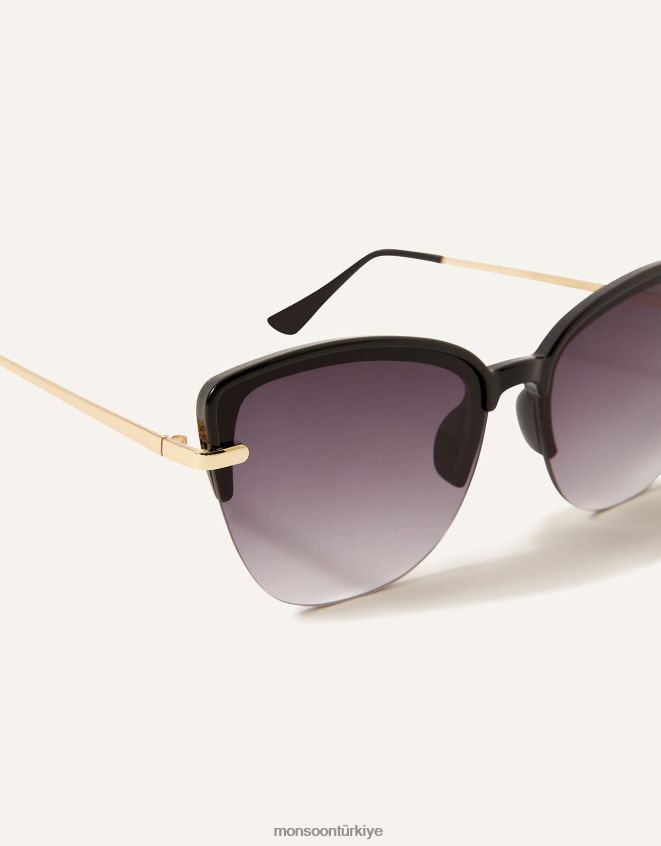 Monsoon kadınlar çerçevesiz metal kaplama cateye güneş gözlüğü JH86BT1428 aksesuar şık